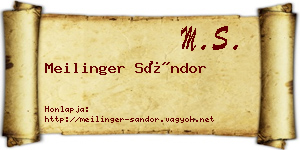 Meilinger Sándor névjegykártya
